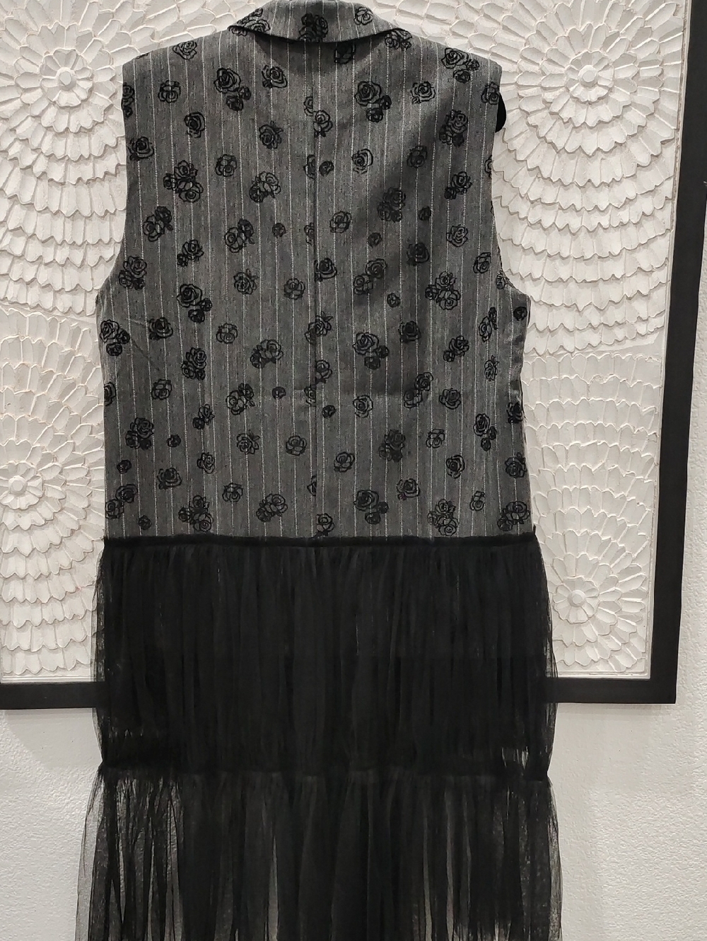Boho Mixed-Print Tiered Maxi Vest with Lace Bodice - Picture 6 of 6